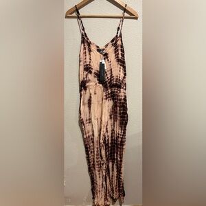 Off 23rd Boho Festival Tie Dye Jumpsuit Wide Leg Relaxed Fit Size M